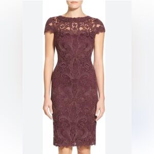 Tadashi Shoji Illusion Yoke Corded Lace Dress Blackberry 4